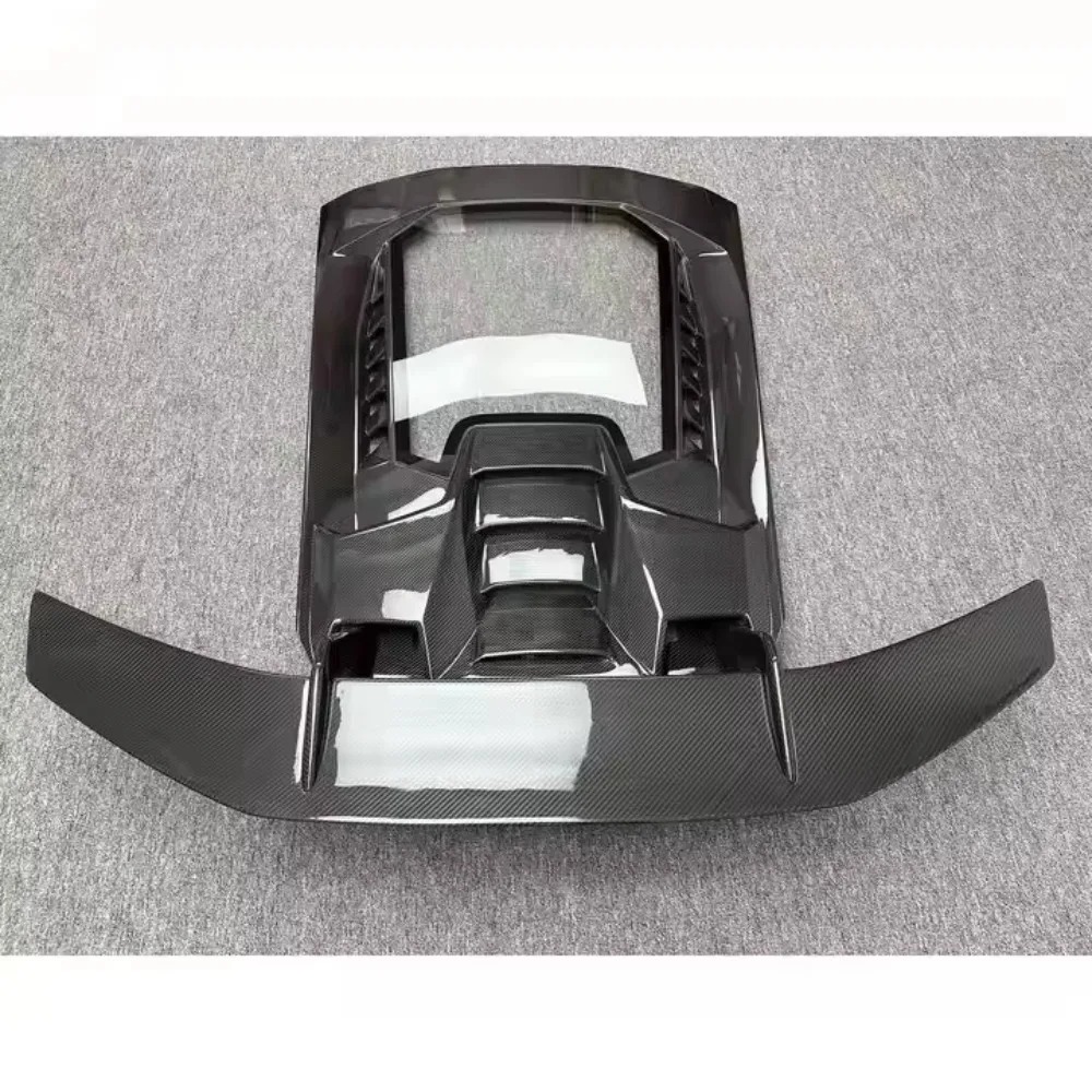 Carbon Fiber Rear Engine Cover Rear Spoiler Trunk Set for  Huracan LP610-4 LP580